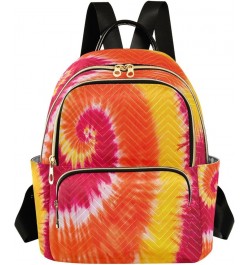 Orange Red Yellow Tie Dye Women Backpack Purse Ladies Fashion Shoulder Bag Daypack Travel Bag 7.5L Medium $13.95 Backpacks