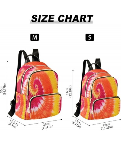 Orange Red Yellow Tie Dye Women Backpack Purse Ladies Fashion Shoulder Bag Daypack Travel Bag 7.5L Medium $13.95 Backpacks