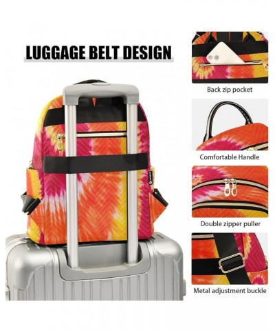 Orange Red Yellow Tie Dye Women Backpack Purse Ladies Fashion Shoulder Bag Daypack Travel Bag 7.5L Medium $13.95 Backpacks