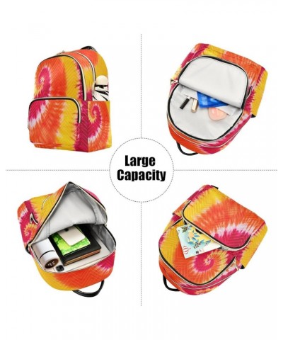 Orange Red Yellow Tie Dye Women Backpack Purse Ladies Fashion Shoulder Bag Daypack Travel Bag 7.5L Medium $13.95 Backpacks