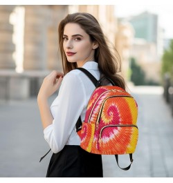 Orange Red Yellow Tie Dye Women Backpack Purse Ladies Fashion Shoulder Bag Daypack Travel Bag 7.5L Medium $13.95 Backpacks