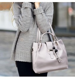 Fashion Upgrade 3pcs Set Crossbody Bag Handbags Wallet Tote Bag Shoulder Bag Top Handle Satchel Luxury Handbags Grey $23.67 S...