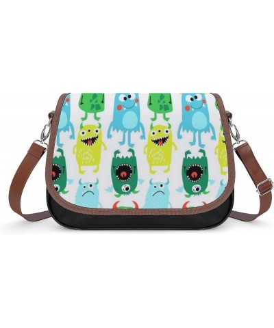 Printed Shoulder Crossbody Bag Leather Hobo Bags Medium Ladies Top Handles Satchels Cute Unicorn Smiling Color9 $22.78 Hobo Bags