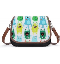 Printed Shoulder Crossbody Bag Leather Hobo Bags Medium Ladies Top Handles Satchels Cute Unicorn Smiling Color9 $22.78 Hobo Bags