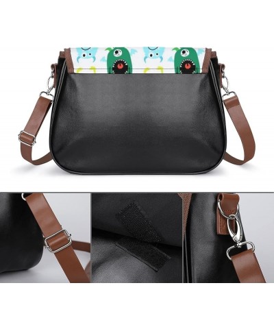 Printed Shoulder Crossbody Bag Leather Hobo Bags Medium Ladies Top Handles Satchels Cute Unicorn Smiling Color9 $22.78 Hobo Bags