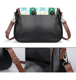 Printed Shoulder Crossbody Bag Leather Hobo Bags Medium Ladies Top Handles Satchels Cute Unicorn Smiling Color9 $22.78 Hobo Bags