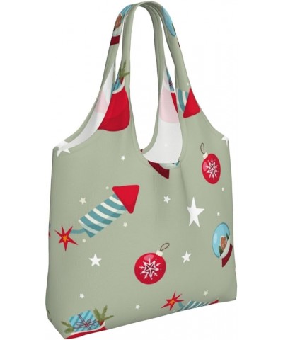 Merry Christmas Single Shoulder Commuter Canvas Tote Bags For Women And Men Merry Christmas24 $12.75 Totes