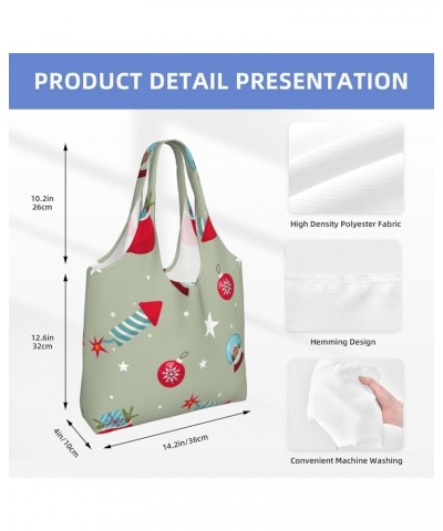 Merry Christmas Single Shoulder Commuter Canvas Tote Bags For Women And Men Merry Christmas24 $12.75 Totes