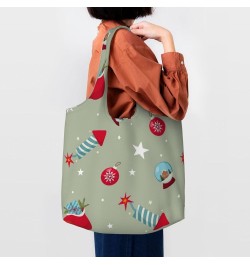 Merry Christmas Single Shoulder Commuter Canvas Tote Bags For Women And Men Merry Christmas24 $12.75 Totes