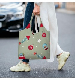 Merry Christmas Single Shoulder Commuter Canvas Tote Bags For Women And Men Merry Christmas24 $12.75 Totes