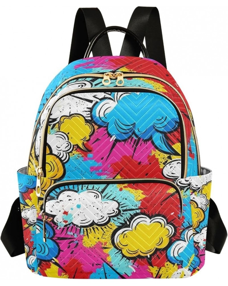 Mini Backpack Purse for Women, Colored Clouds Travel Bag Casual Daypack Shoulder Bag Medium $18.87 Backpacks