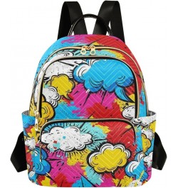 Mini Backpack Purse for Women, Colored Clouds Travel Bag Casual Daypack Shoulder Bag Medium $18.87 Backpacks