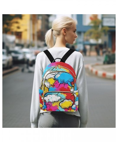 Mini Backpack Purse for Women, Colored Clouds Travel Bag Casual Daypack Shoulder Bag Medium $18.87 Backpacks