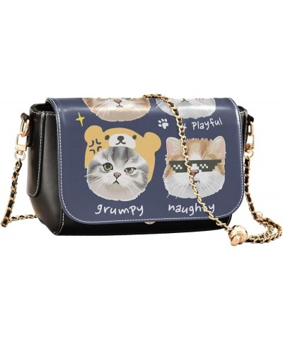 Cat and Flowers Women's Crossbody Handbags, PU Leather Flap Crossbody Bags, Women's Shoulder Handbag Purse Style11 $17.20 Cro...