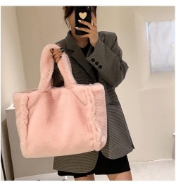 New Ms Plush Single Shoulder Bag, Fashionable Fluffy Soft Worn Purse Handbag, Fashion Plush Pure Color Handbag (Off-white s) ...