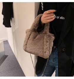 New Ms Plush Single Shoulder Bag, Fashionable Fluffy Soft Worn Purse Handbag, Fashion Plush Pure Color Handbag (Off-white s) ...