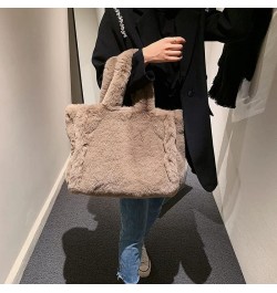 New Ms Plush Single Shoulder Bag, Fashionable Fluffy Soft Worn Purse Handbag, Fashion Plush Pure Color Handbag (Off-white s) ...