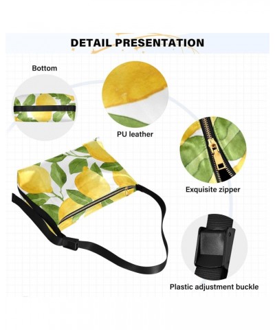 Watercolor Yellow Lemon Ladies Travel Purses Anti Theft Crossbody Waterproof Womens Crossbody Tote Bag Cute Purse $16.17 Totes