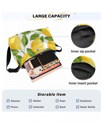 Watercolor Yellow Lemon Ladies Travel Purses Anti Theft Crossbody Waterproof Womens Crossbody Tote Bag Cute Purse $16.17 Totes