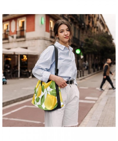 Watercolor Yellow Lemon Ladies Travel Purses Anti Theft Crossbody Waterproof Womens Crossbody Tote Bag Cute Purse $16.17 Totes