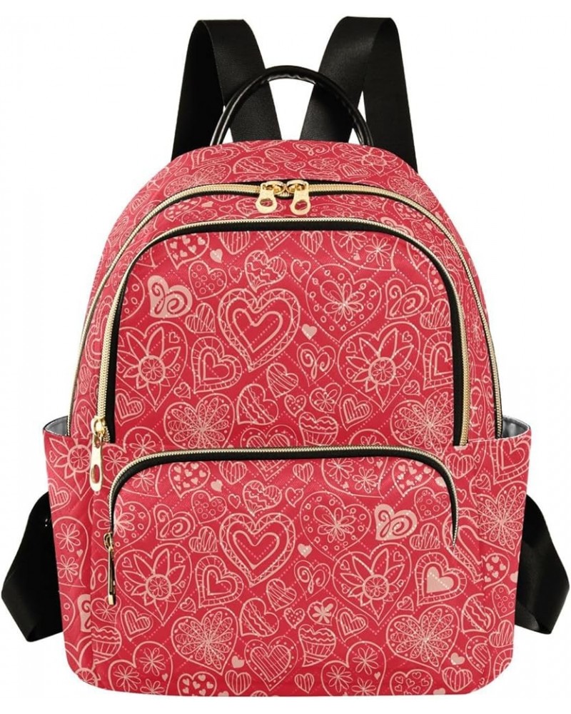 Valentine's Day with Heart Casual Fashion Polyester Travel Rucksack Shoulder Bag Color Small $18.50 Backpacks