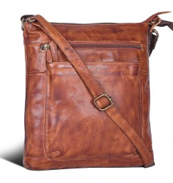 Real Vintage Leather Crossbody Sling Bag For Women & Girls Tan $19.32 Crossbody Bags