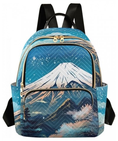 Women's Medium Fashion Backpack Painting Mountain Snow Print Ladies Travel Daypack Aesthetic Shoulder Bag 11.4×6.1×14.1 IN $2...