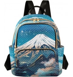 Women's Medium Fashion Backpack Painting Mountain Snow Print Ladies Travel Daypack Aesthetic Shoulder Bag 11.4×6.1×14.1 IN $2...