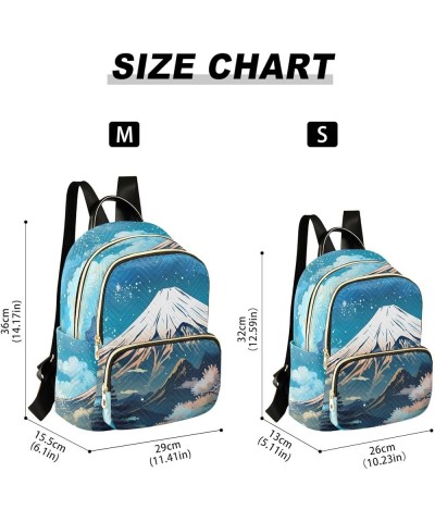 Women's Medium Fashion Backpack Painting Mountain Snow Print Ladies Travel Daypack Aesthetic Shoulder Bag 11.4×6.1×14.1 IN $2...