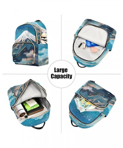 Women's Medium Fashion Backpack Painting Mountain Snow Print Ladies Travel Daypack Aesthetic Shoulder Bag 11.4×6.1×14.1 IN $2...