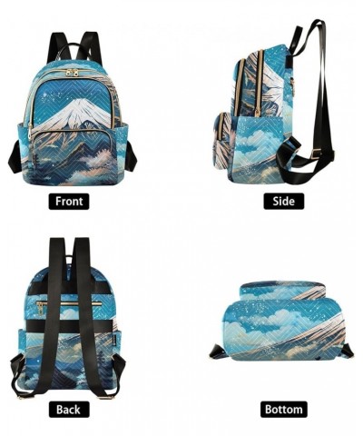 Women's Medium Fashion Backpack Painting Mountain Snow Print Ladies Travel Daypack Aesthetic Shoulder Bag 11.4×6.1×14.1 IN $2...