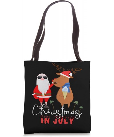 Christmas in July Tee Funny Santa Reindeer Summer Vacation Tote Bag $9.44 Totes