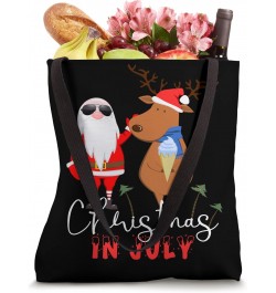 Christmas in July Tee Funny Santa Reindeer Summer Vacation Tote Bag $9.44 Totes