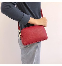 Leather Crossbody Bag for Women Small Size Handbag Messenger Sling Bag Mobile Phone Bag Green $12.75 Totes