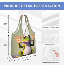 The Funny Frog Doing Yoga One-Shoulder Commuting Canvas Bag,Fashionable And Lightweight,Extra Large Capacity,Easy To Store,So...