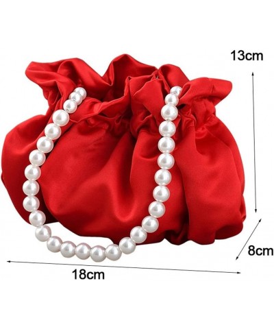 Women Clutch Bag Purses Handbags Fashion Bucket Women Pearl Evening Bags Accessories $25.94 Evening Bags