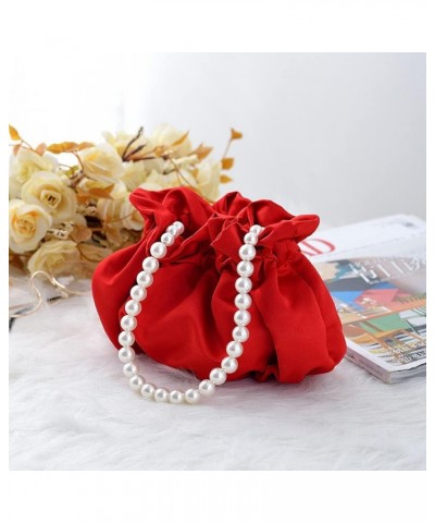 Women Clutch Bag Purses Handbags Fashion Bucket Women Pearl Evening Bags Accessories $25.94 Evening Bags