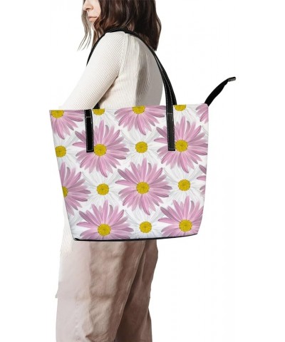 Large Tote Bags Handbags Lemon Lemonade Women's Shoulder Bags Casual Shopping Bags Purses Beautiful Daisy Flower $25.19 Totes