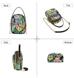 Cactuses Chameleons Crossbody Bag for Women Cell Phone Purse Wallet with Removable Chain Shoulder Handbag for Work Phone Trav...