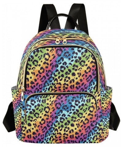 Bright Colors Leopard Spot Women Backpack Purse Ladies Fashion Shoulder Bag Daypack Travel Bag 7.5L Medium $15.19 Backpacks