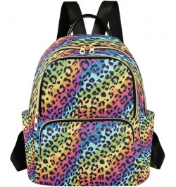 Bright Colors Leopard Spot Women Backpack Purse Ladies Fashion Shoulder Bag Daypack Travel Bag 7.5L Medium $15.19 Backpacks