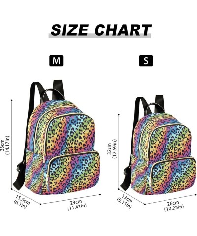 Bright Colors Leopard Spot Women Backpack Purse Ladies Fashion Shoulder Bag Daypack Travel Bag 7.5L Medium $15.19 Backpacks