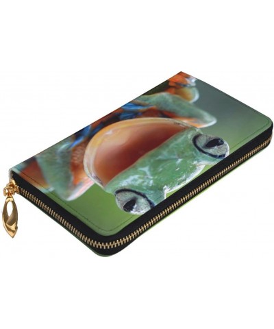 Tree Frog Leather Wallet Long Clutch Purse Fashion Wristlet Handbag For Women And Men $24.58 Wristlets