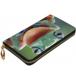 Tree Frog Leather Wallet Long Clutch Purse Fashion Wristlet Handbag For Women And Men $24.58 Wristlets