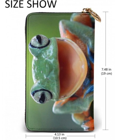 Tree Frog Leather Wallet Long Clutch Purse Fashion Wristlet Handbag For Women And Men $24.58 Wristlets