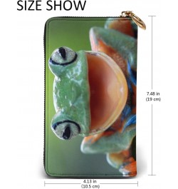 Tree Frog Leather Wallet Long Clutch Purse Fashion Wristlet Handbag For Women And Men $24.58 Wristlets