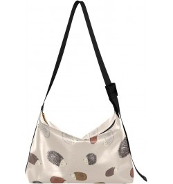 Beige Cute Hedgehogs Soft PU Leather Hobo Bags Large Leather Purse Colorful Animal Print Purse Women Bag Beige Cute Hedgehogs...