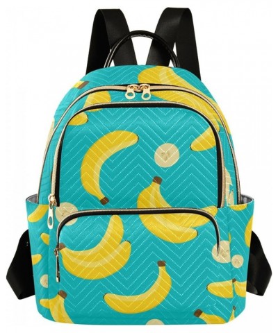 Yellow Banana Pattern Backpack for Women Shoulder Bag Lightweight Mini Backpack Casual Daypack Back Pack Small(11.41'' x 6.1'...