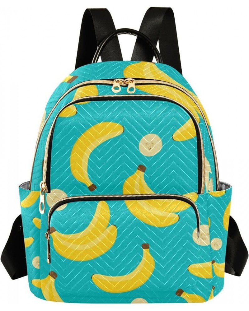 Yellow Banana Pattern Backpack for Women Shoulder Bag Lightweight Mini Backpack Casual Daypack Back Pack Small(11.41'' x 6.1'...