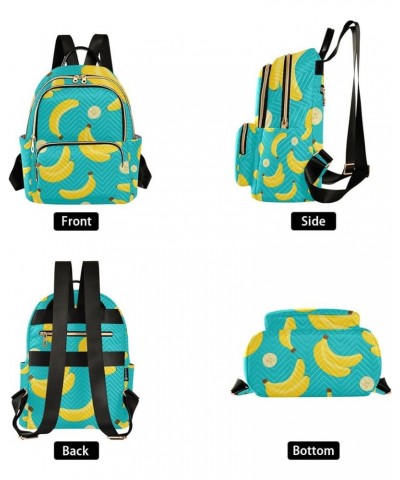 Yellow Banana Pattern Backpack for Women Shoulder Bag Lightweight Mini Backpack Casual Daypack Back Pack Small(11.41'' x 6.1'...